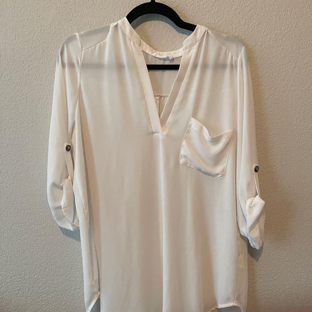 LUSH by Nordstrom long sleeve white tunic